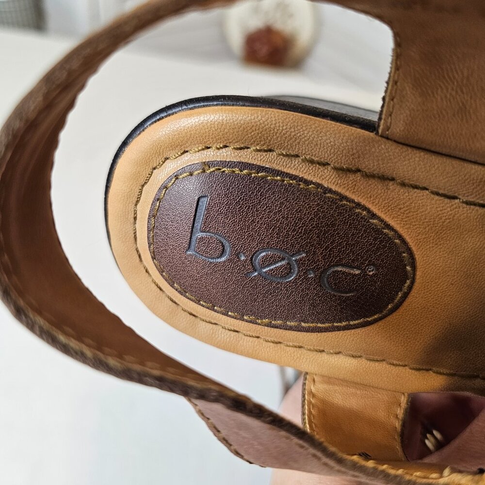 BOC Size 10M Women's Platform Brown/Black Sandal, Leather - Picture 4 of 8